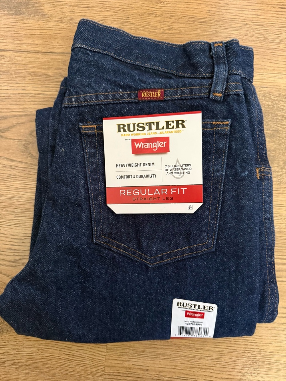 Rustler Men's Dark Blue Straight Leg Jeans